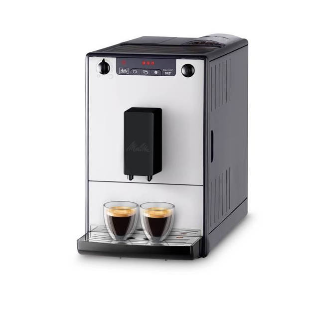 MELITTA E950-666 - Solo Pure Silver automatisch koffiezetapparaat - 1400W - 3 intensiteitsniveaus - bonenreservoir 125 g