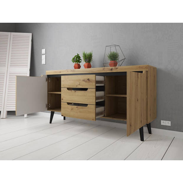 Meubella Dressoir Nebraska - Eiken - 160 cm