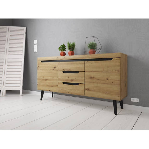 Meubella Dressoir Nebraska - Eiken - 160 cm