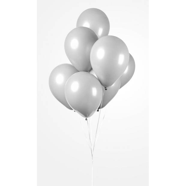 Wefiesta ballonnen 30 cm latex cool grijs 10 stuks
