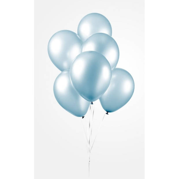 Wefiesta ballonnen parel 30 cm latex lichtblauw 10 stuks