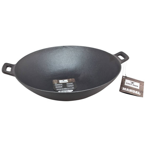 Cookinglife Wokpan / Wadjan Cast Iron - Gietijzer - ø 36 cm - Zonder anti-aanbaklaag