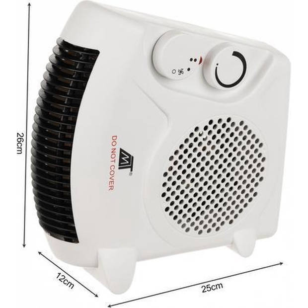 Malatec Ventilatorkachel - 2 verwarmingsniveaus - Elektrische verwarming - 2000W