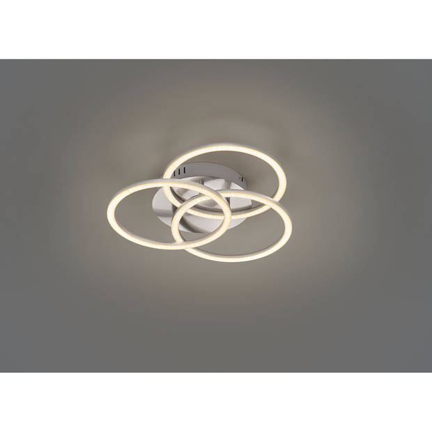 LED Plafondlamp - Plafondverlichting - Trion Corcol - 27W - Aanpasbare Kleur - Rond - Mat Nikkel - Aluminium
