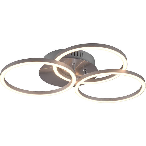 LED Plafondlamp - Plafondverlichting - Trion Corcol - 27W - Aanpasbare Kleur - Rond - Mat Nikkel - Aluminium