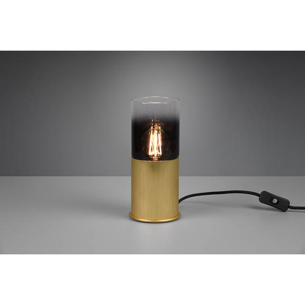 LED Tafellamp - Tafelverlichting - Trion Roba - E27 Fitting - Rond - Mat Goud - Aluminium