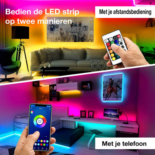 LED Strip Smart - Holix Ledy - Smart Slimme WiFi LED Strip - 5 Meter - RGB Kleurverandering - Afstandsbediening -