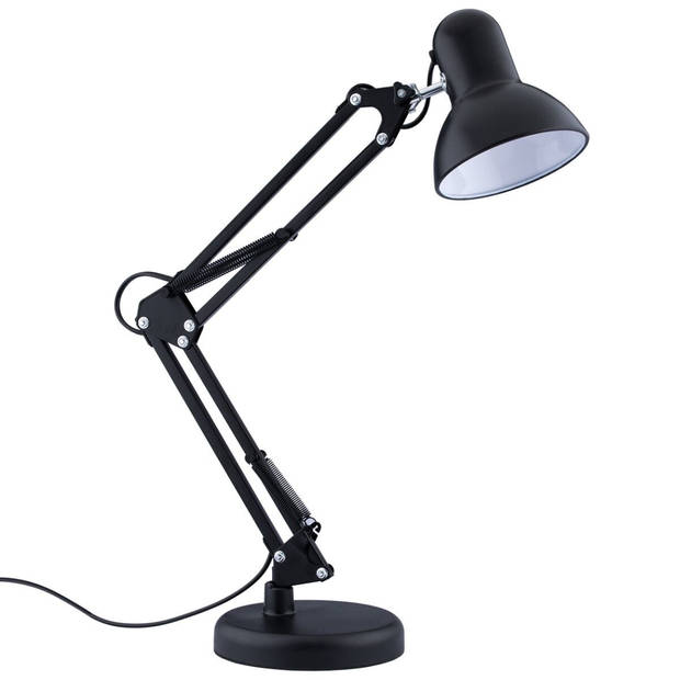 Laag een vergoeding Kerstmis LED Bureaulamp - Prixa Rety - E27 Fitting - Verstelbaar - Retro - Klassiek  - Rond - Mat Zwart | Blokker