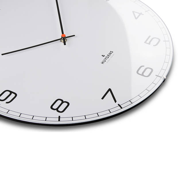 Huygens - Dome35 Arabic - Wit - Wandklok - Stil - Quartz uurwerk