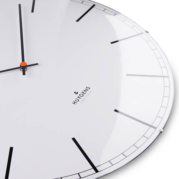 Huygens - Dome45 Index - Wit - Wandklok - Stil - Quartz uurwerk