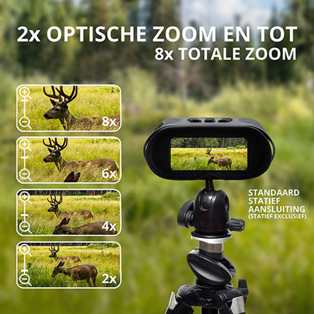 MacGyver Nachtkijker 10 X Zoom - Verrekijker nachtcamera 400m - Digitale camera 16GB micro SD-kaart