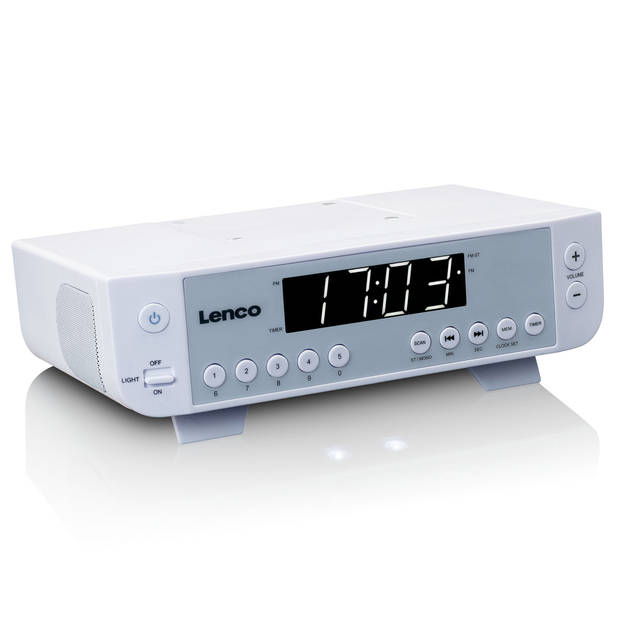 FM Keukenradio met LED-verlichting en timer Lenco Wit