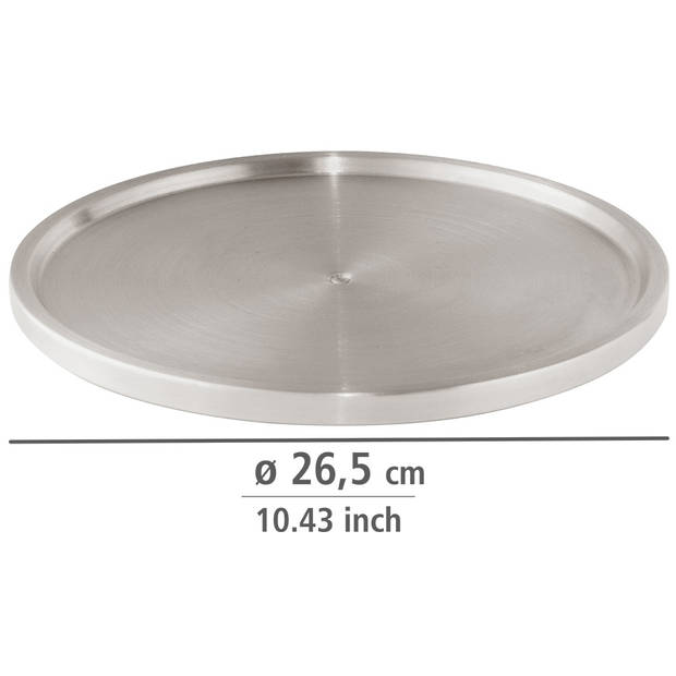 Wenko draaiplaat Rondell Uno 26,5 cm RVS zilver