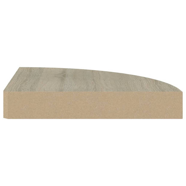 vidaXL Hoekschappen zwevend 4 st 25x25x3,8 cm MDF eikenkleurig