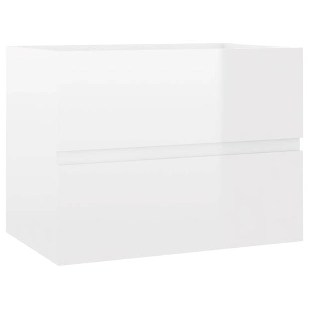 The Living Store Wastafelkast - Hoogglans Wit - 60 x 38.5 x 45 cm - Keramieken Inbouwwastafel