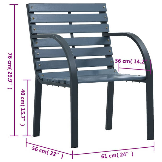 vidaXL Tuinstoelen 2 st hout grijs