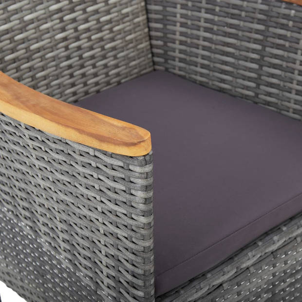 vidaXL Tuinstoelen 2 st poly rattan grijs