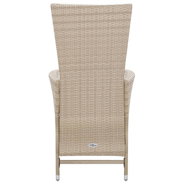 vidaXL 7-delige Tuinset met kussens poly rattan beige