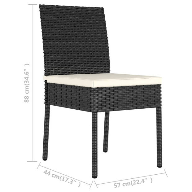 vidaXL Tuinstoelen 2 st poly rattan zwart