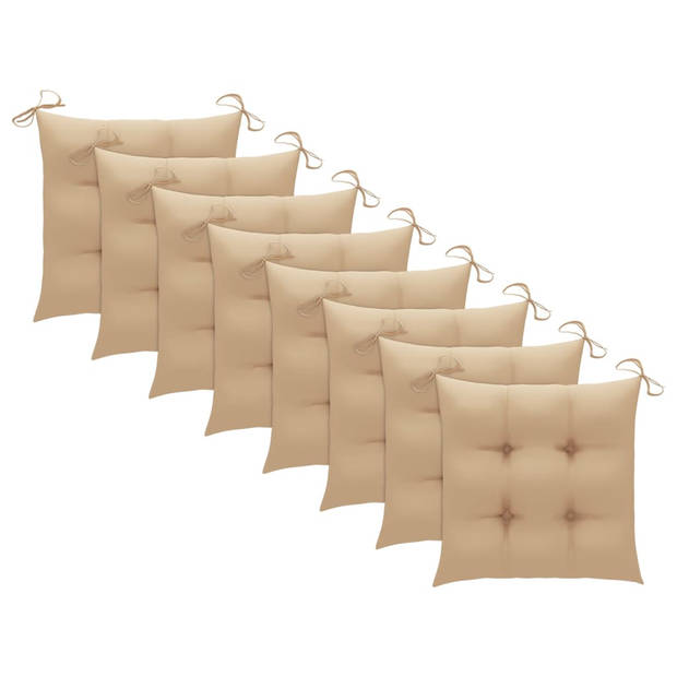 The Living Store Tuinstoelenset Acaciahout - 59 x 59 x 87 cm - Beige kussen