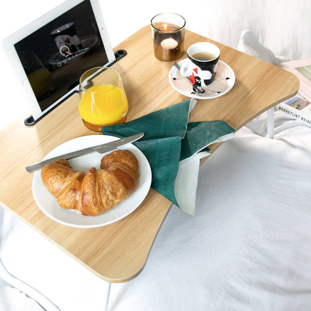 Bedtafel voor laptop, tablet, boek of ontbijt - hout