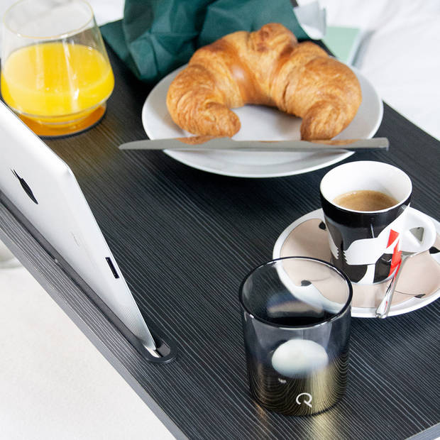 Bedtafel voor laptop, tablet, boek of ontbijt - zwart