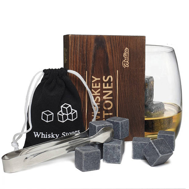 Aretica Whiskeystenen set van 9 cadeauset in houten box