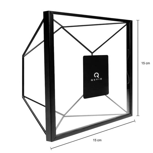 QUVIO Fotolijstje hexagon staal 15 x 15cm - Zwart