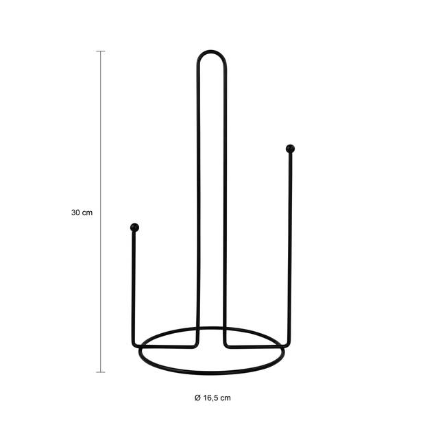 QUVIO Keukenrolhouder metaal - Zwart