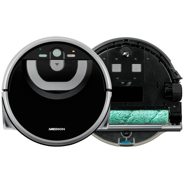 MEDION P10 W Dweilrobot - Slimme Navigatie - Reinigt tot 80 Minuten - Grondige Reiniging - 0,8L Watertank - Zwart
