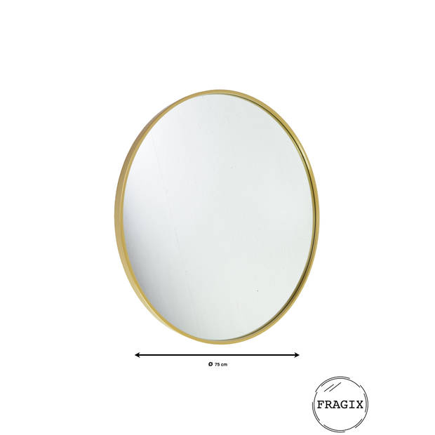 Fragix Boston wandspiegel rond - Goud - Metaal - Ø75cm - Industrieel