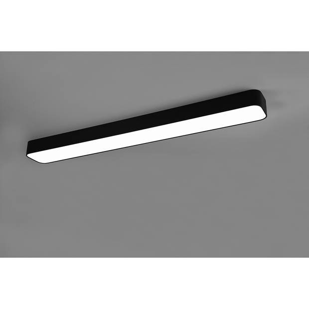 LED Plafondlamp - Plafondverlichting - Trion Astinto - 37W - Aanpasbare Kleur - Dimbaar - Rechthoek - Mat Zwart -