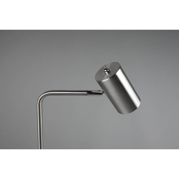 LED Bureaulamp - Tafelverlichting - Trion Milona - GU10 Fitting - Rond - Mat Nikkel - Aluminium