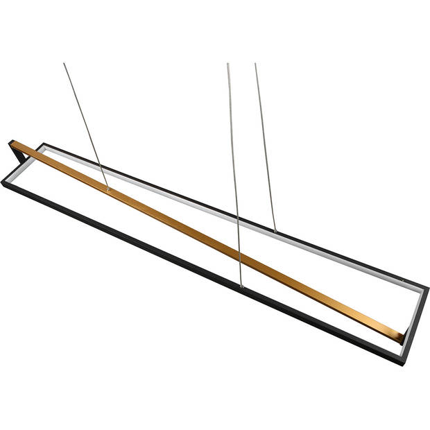 LED Hanglamp - Trion Ediyon - 35W - Aanpasbare Kleur - Dimbaar - Rechthoek - Mat Zwart - Aluminium