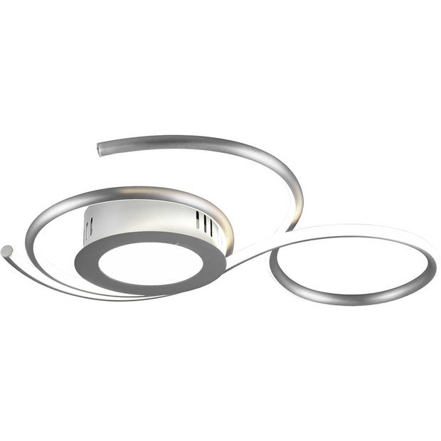 LED Plafondlamp - Plafondverlichting - Trion Jivino - 36W - Aanpasbare Kleur - Dimbaar - Rond - Mat Nikkel - Aluminium