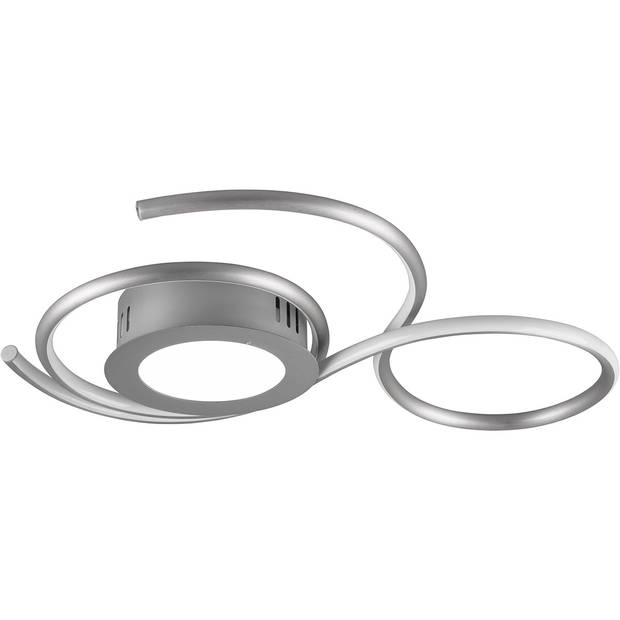 LED Plafondlamp - Plafondverlichting - Trion Jivino - 36W - Aanpasbare Kleur - Dimbaar - Rond - Mat Nikkel - Aluminium