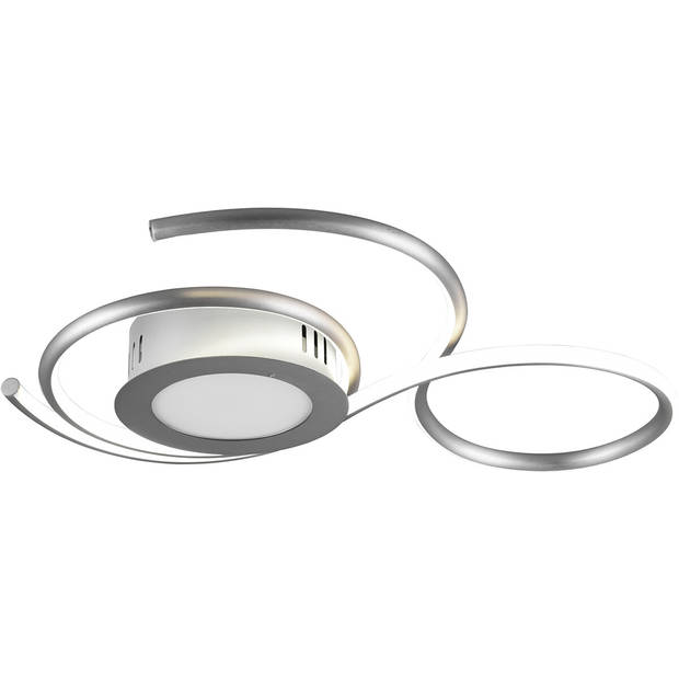 LED Plafondlamp - Plafondverlichting - Trion Jivino - 36W - Aanpasbare Kleur - Dimbaar - Rond - Mat Nikkel - Aluminium