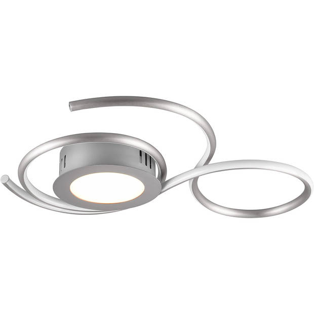 LED Plafondlamp - Plafondverlichting - Trion Jivino - 36W - Aanpasbare Kleur - Dimbaar - Rond - Mat Nikkel - Aluminium