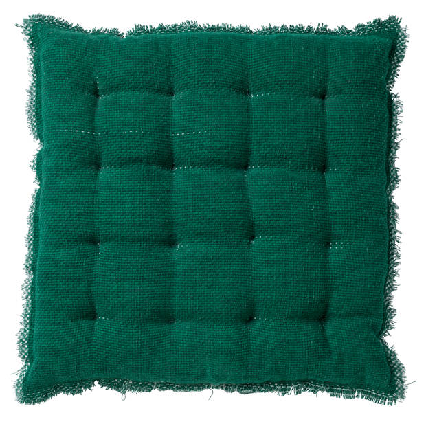 Dutch Decor - BURTO - Stoelkussen 40x40 cm - gewassen katoen - Galapagos Green - groen