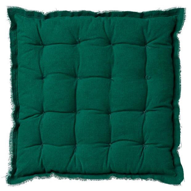 Dutch Decor - BURTO - Stoelkussen 40x40 cm - gewassen katoen - Galapagos Green - groen