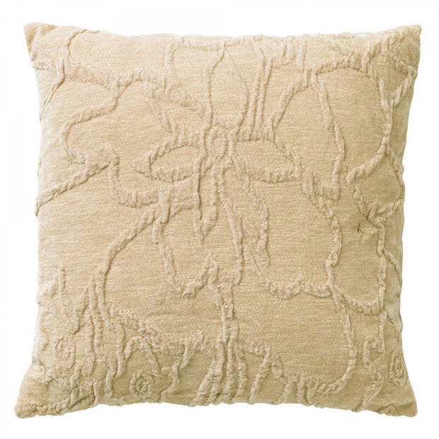 Dutch Decor - FLORA - Sierkussen met patroon 45x45 cm Pumice Stone - beige