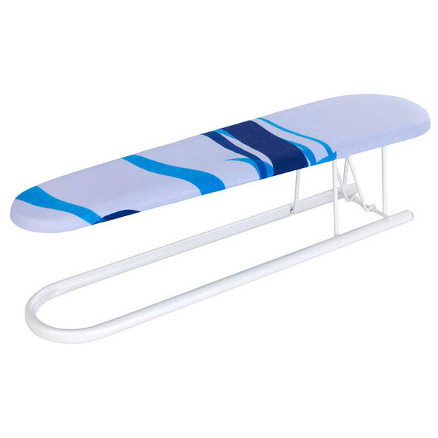 Wenko strijkplank voor mouw 52 x 12 cm staal blauw/wit