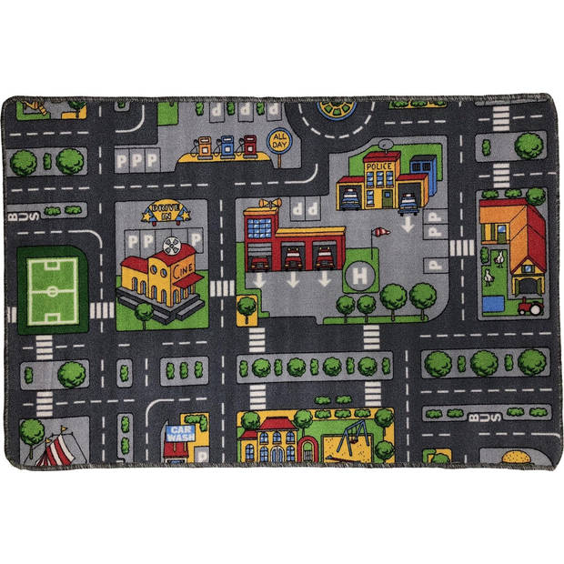 Speelkleed - Verkeerskleed - speel tapijt - Smart City 80 x 120 cm - Design 1