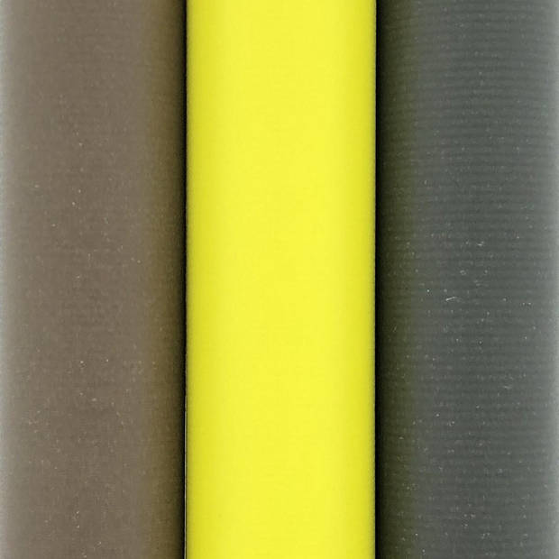 Benza cadeaupapier - Gekleurde kraftpapier inpakpapier - 500 x 70 cm - 3 rollen
