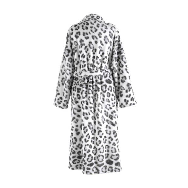 Zo Home Flanel Fleece Badjas Snow Leopard - grey - S