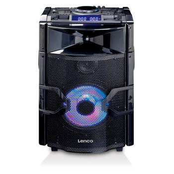 High power DJ mixer met Bluetooth, USB, FM en party lights Lenco PMX-250 Zwart
