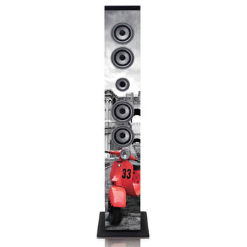 Speaker toren met Bluetooth®, FM Radio, USB- en SD speler Ices Multi kleuren