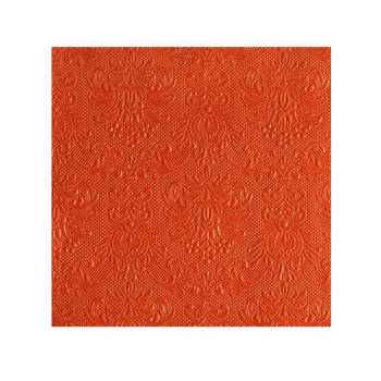 Servetten oranje met decoratie/barok stijl 3-laags 30x stuks - Feestservetten