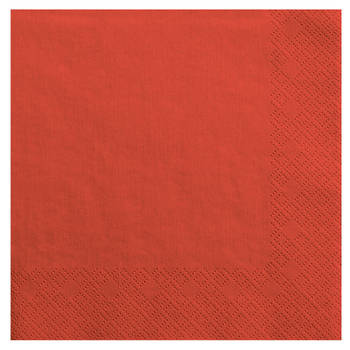 40x Papieren tafel servetten rood 33 x 33 cm - Feestservetten