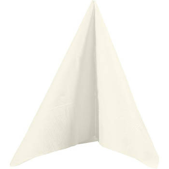 40x Creme witte servetten van papier 33 x 33 cm - Feestservetten
